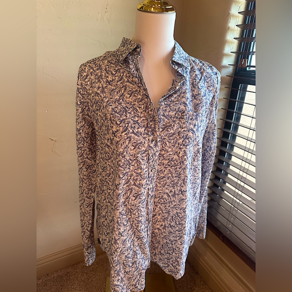 J Crew Floral Print Button Down Size Large